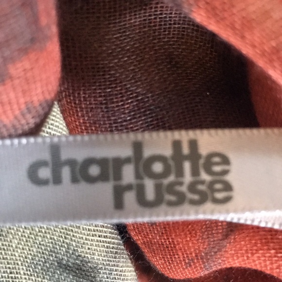 CHARLOTTE RUSSE Muted Rust Sage Green Extra Large Infinity Scarf Tie Dye Design - Picture 9 of 10